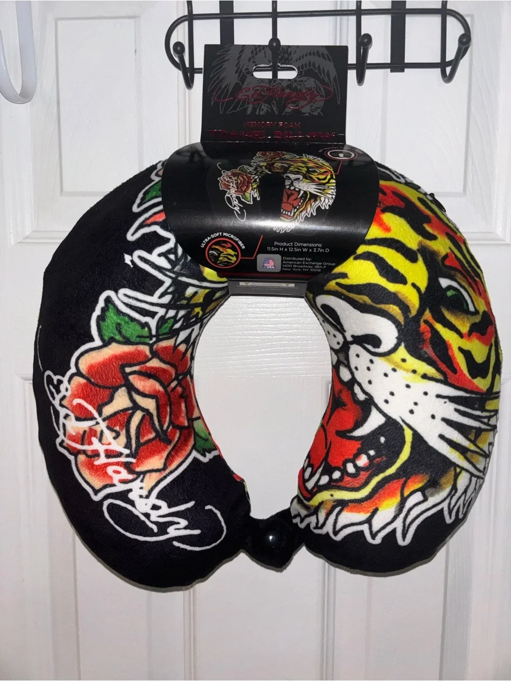 Tiger & Rose Travel Neck Pillow - Black, Yellow, Red NWT